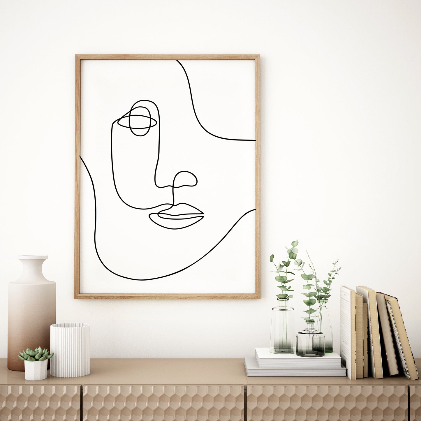 Line drawing, Nordic wall art, Boho decor.