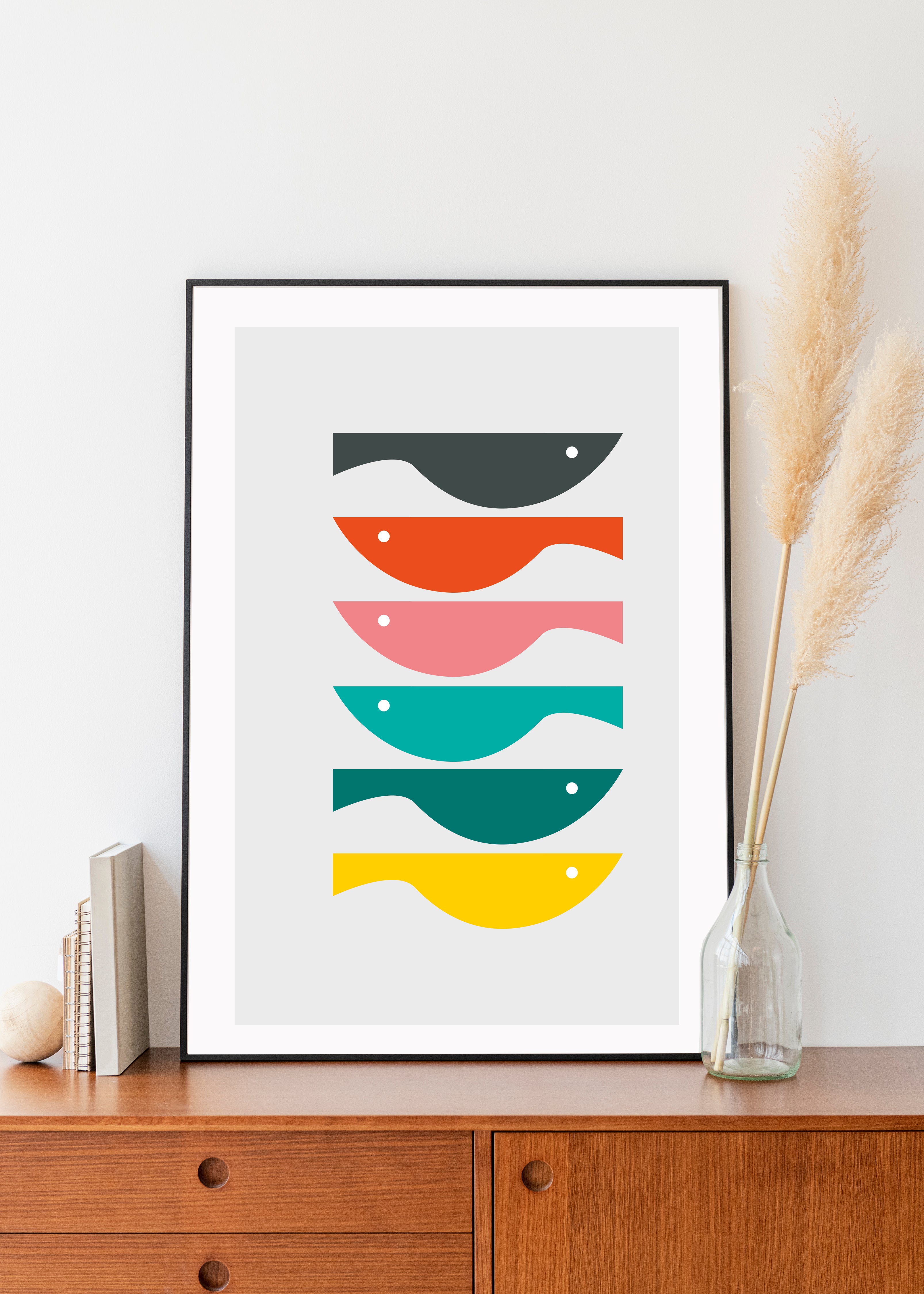 Mid century modern fish print main image 0
