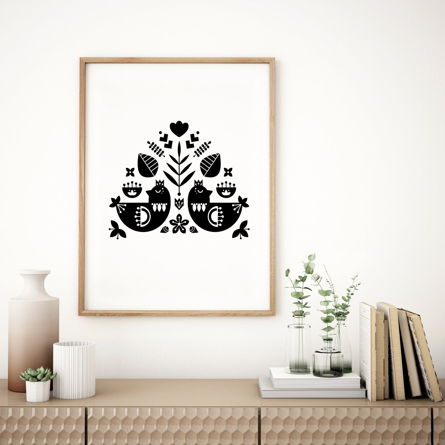 Folk print, Scandi print, Nordic wall art, Scandinavian wall art