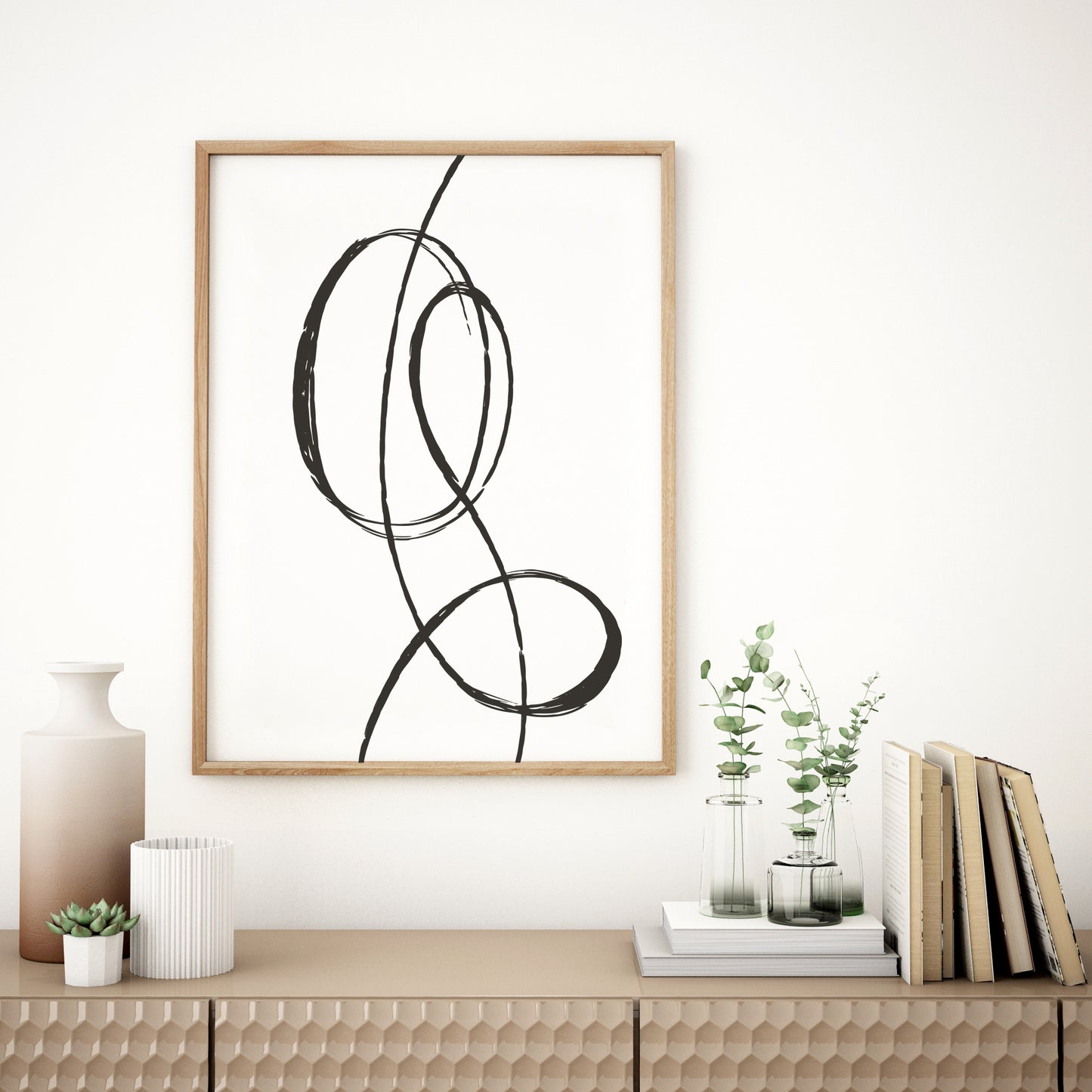 Line drawing, Line art, Nordic wall art, Boho decor.