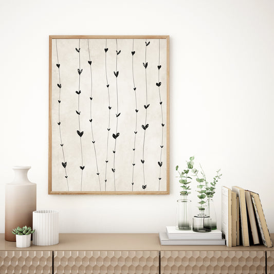 Scandinavian wall art, boho decor, Neutral wall print.