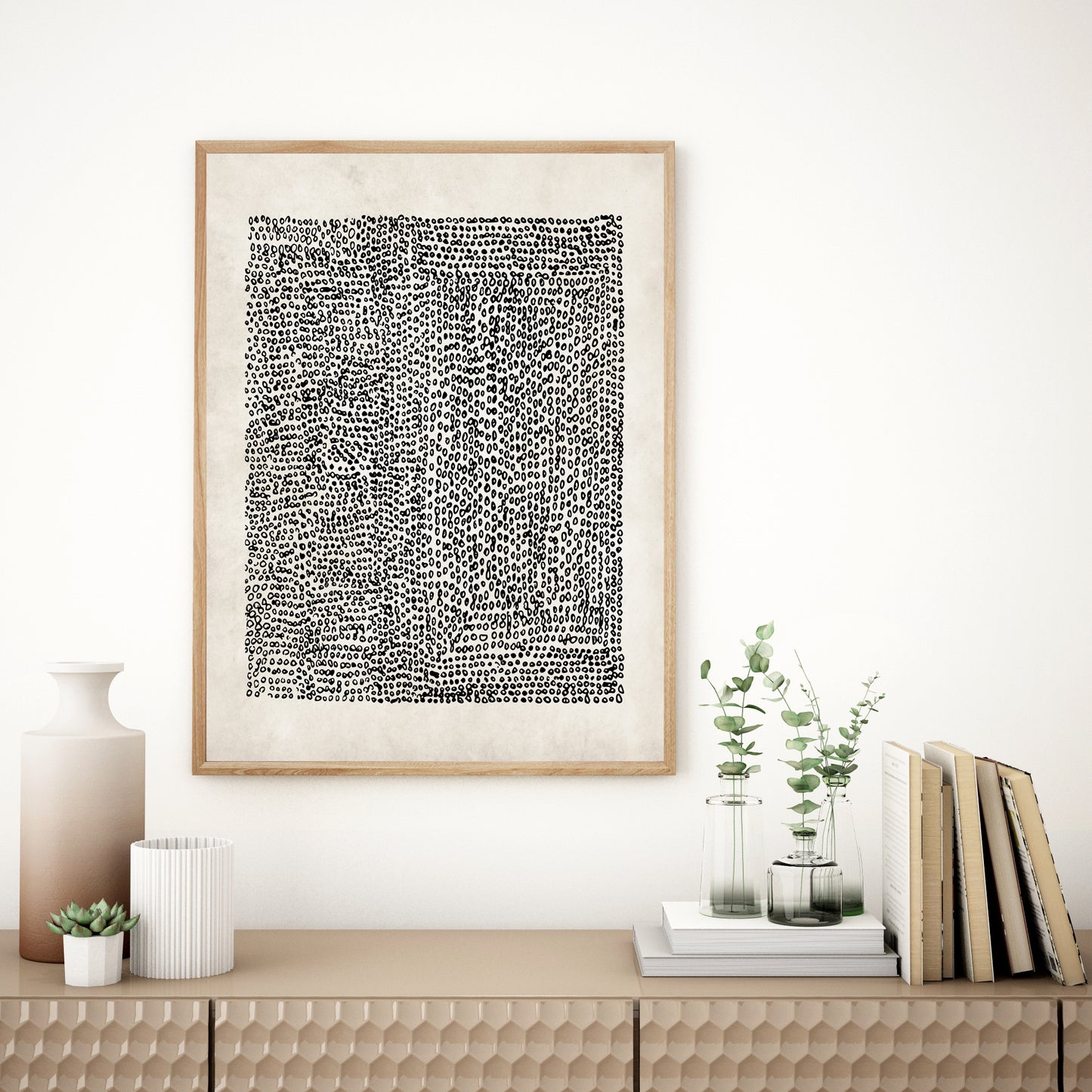 Scandi wall art, boho decor, Neutral wall print.