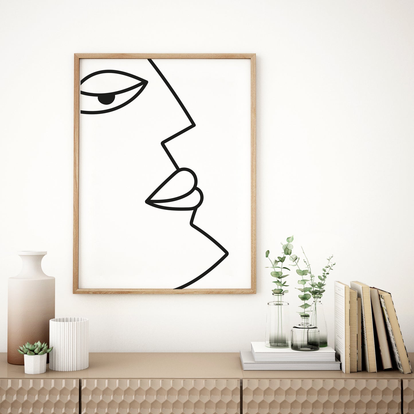 Line drawing, Nordic wall art, Boho decor.