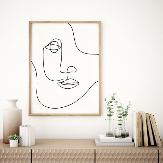 Line drawing, Nordic wall art, Boho decor.