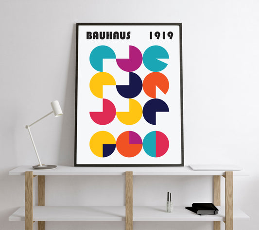 Bauhaus Exhibition Poster. Vintage Bauhaus style print.