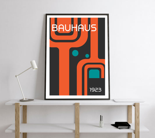 Bauhaus Exhibition Poster. Vintage Bauhaus style print.