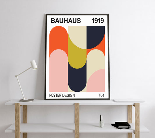 Bauhaus Exhibition Poster. Vintage Bauhaus style print.