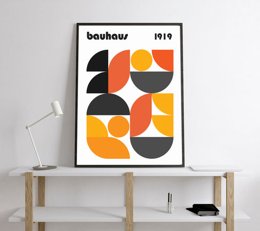 Bauhaus Exhibition Poster. Vintage Bauhaus style print.