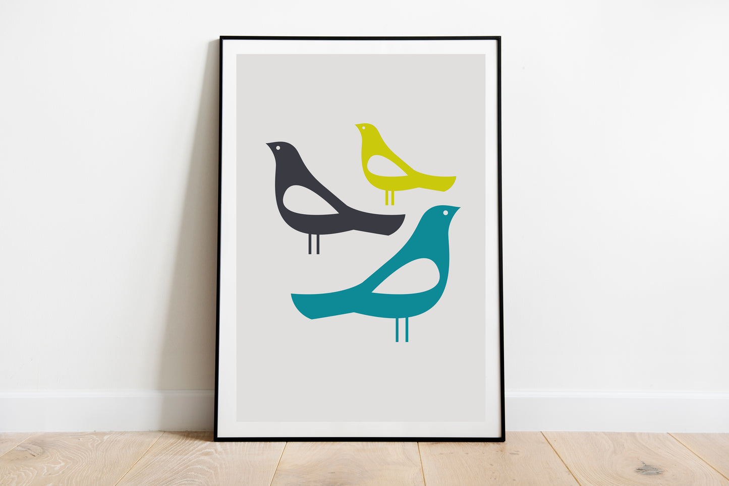 Birds wall art. Mid century bird print. Birds print.