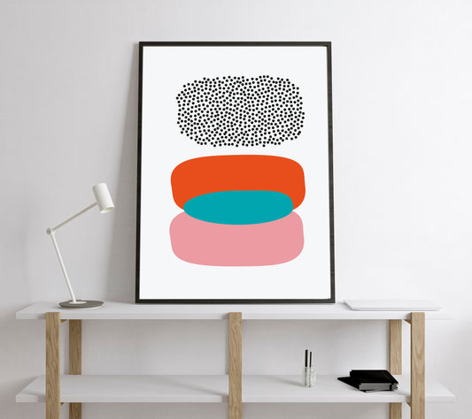 Retro geometric print. Abstract geometric poster.