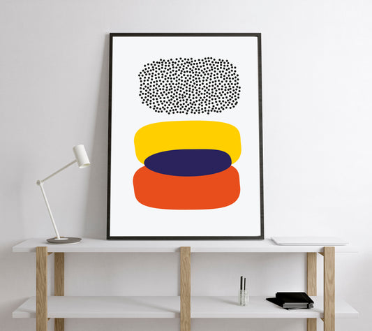 Retro abstract art print. Abstract geometric poster.