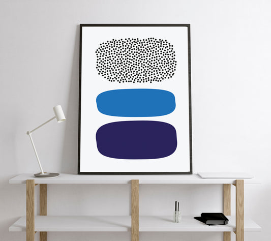 Retro abstract art print. Abstract geometric poster.