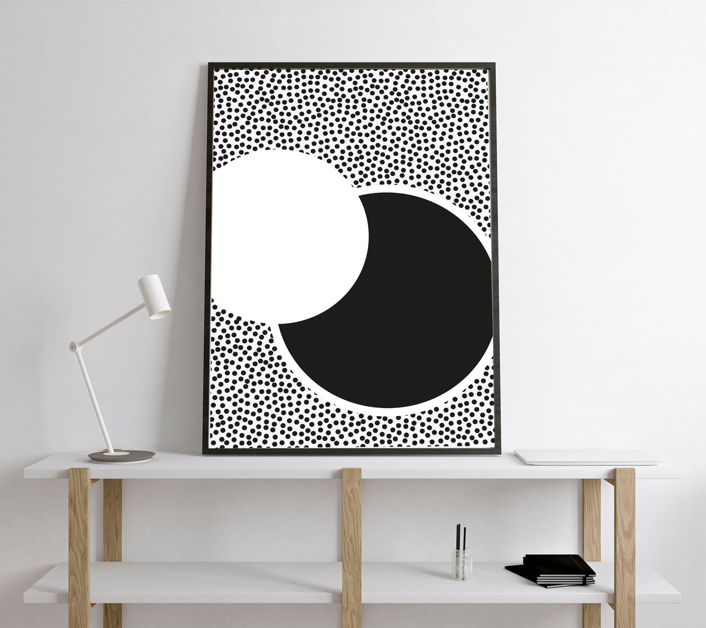 Black and white abstract print. Geometric wall art.