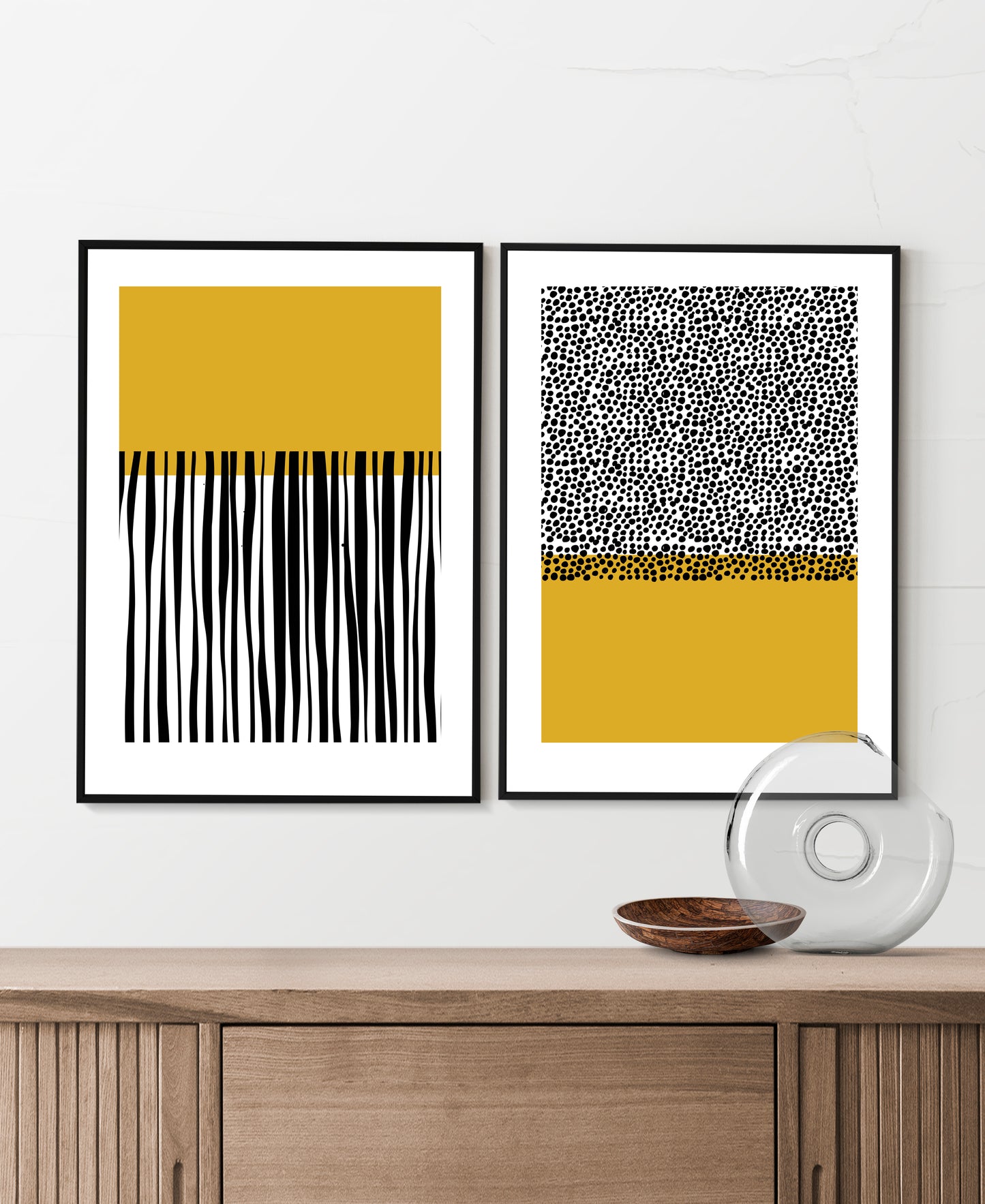 Mid century modern art print set.