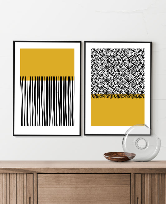 Mid century modern art print set.