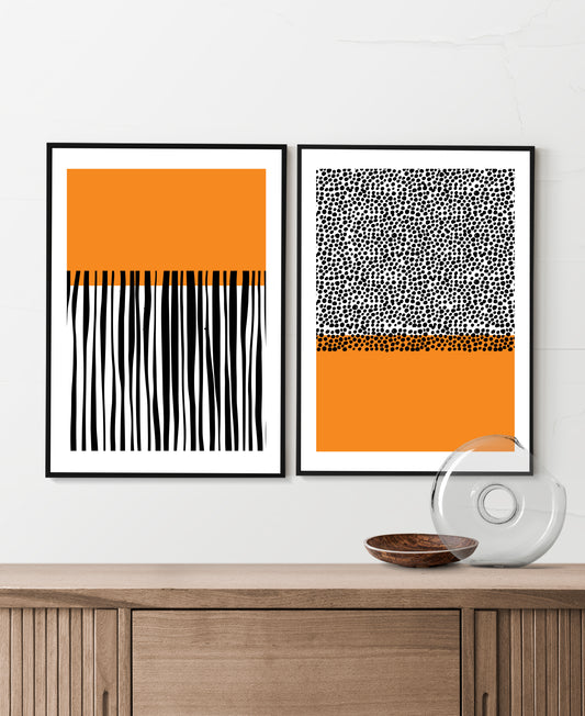 Mid century modern art print set.