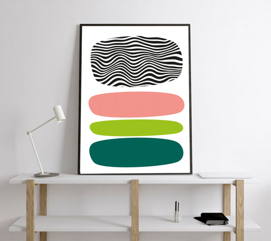 Retro geometric print. Abstract geometric poster.