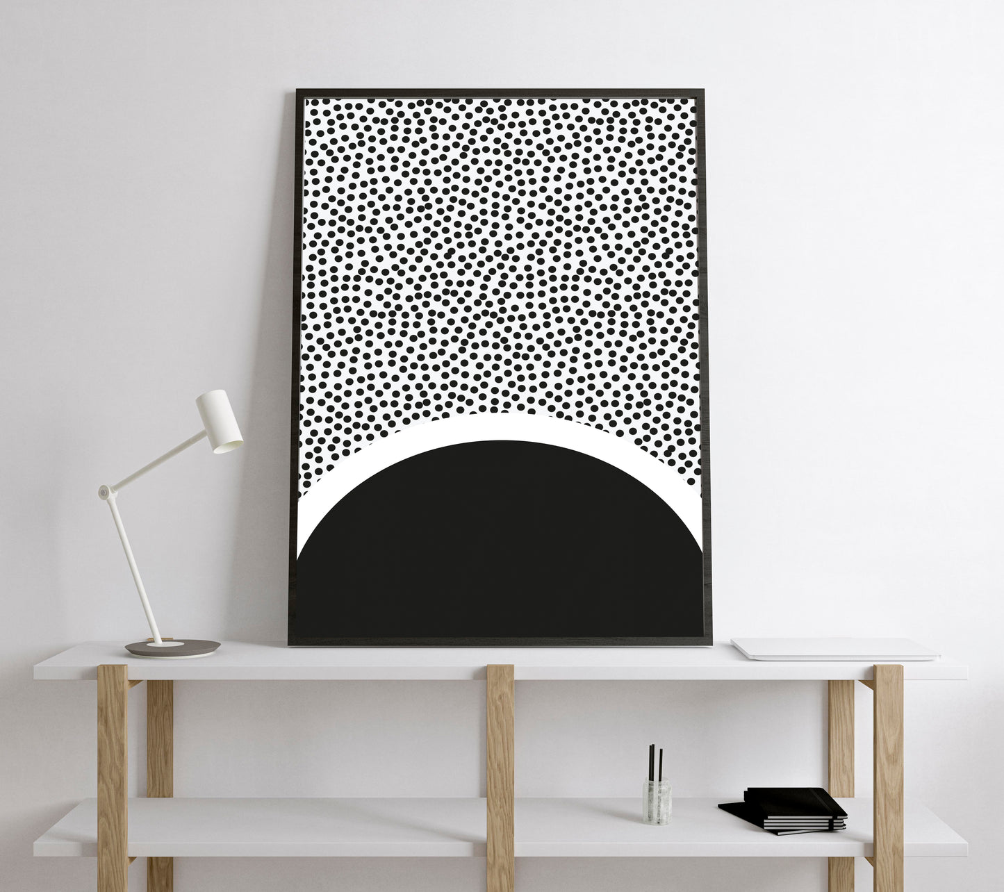 Black and white abstract print. Geometric wall art.