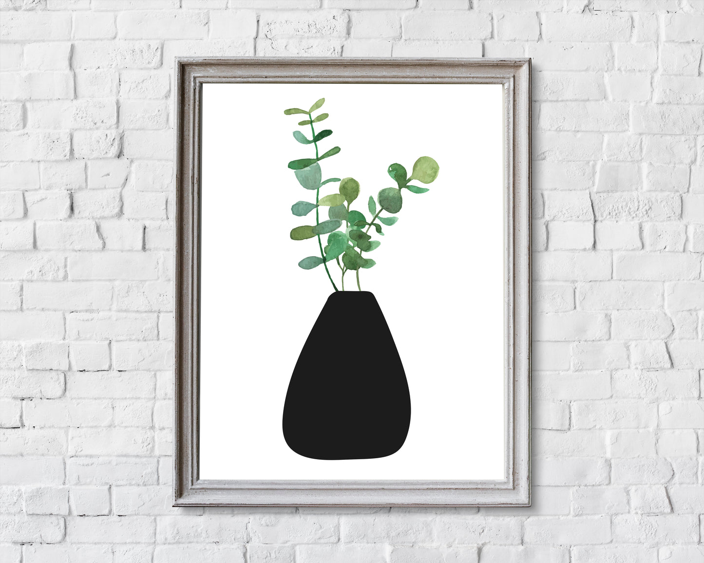 Eucalyptus botanical print, minimalist wall art, Nordic wall art.