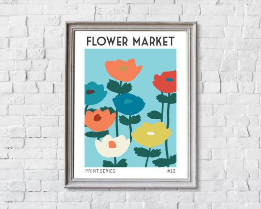 Flower Market wall art print. Floral wall art.