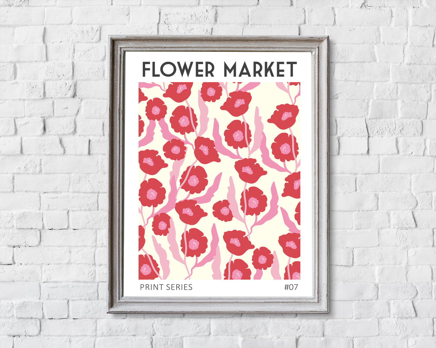 Flower Market wall art print. Floral wall art.