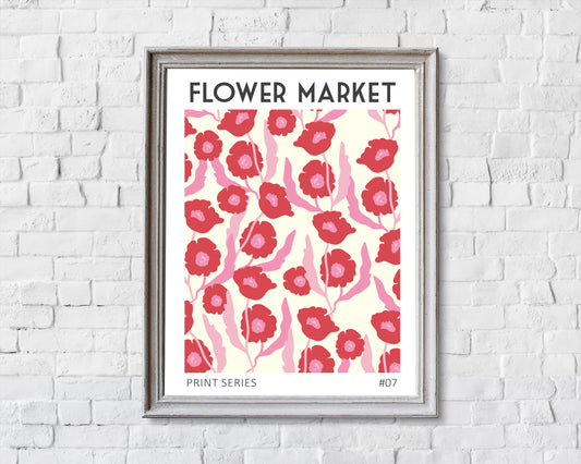 Flower Market wall art print. Floral wall art.