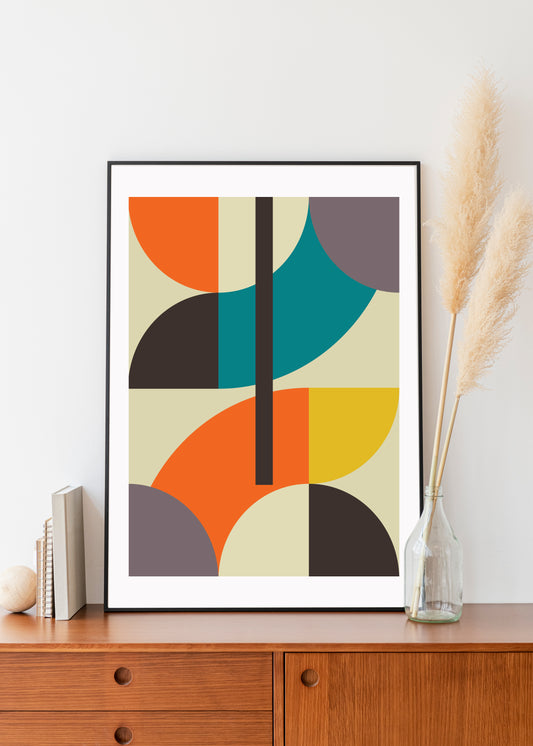 Mid century modern wall print