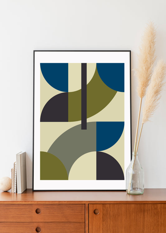 Mid century modern wall print