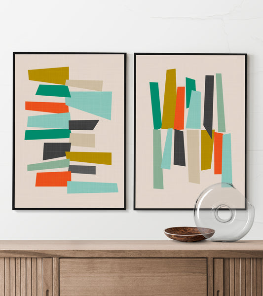 Mid century modern print set.