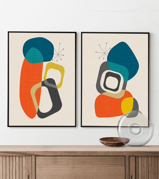 Mid century modern print set.