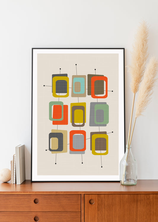 Mid century modern wall print